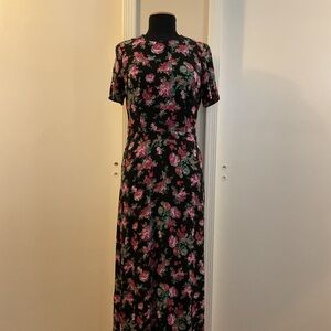 ☀️ ASOS Women's Floral Multicolor Casual Short Sleeve Long Dress Size 8
